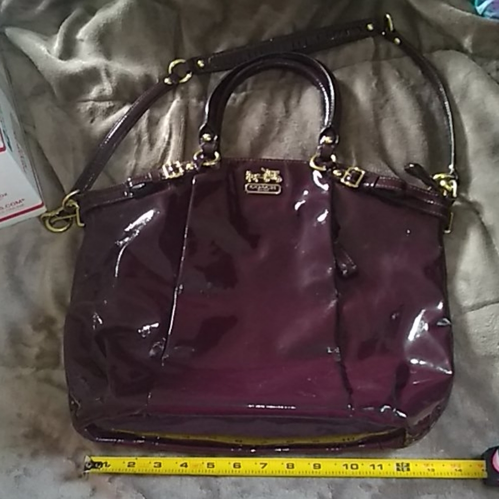 Large Coach Madison Lindsey Patent leather satchel